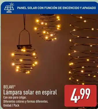 ALDI BELAVI Lámpara solar en espiral oferta