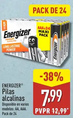 ALDI ENERGIZER Pilas alcalinas oferta