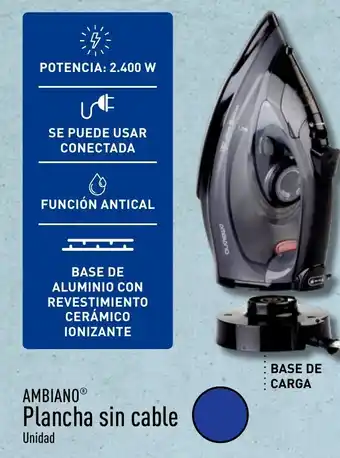 ALDI AMBIANO Plancha sin cable oferta
