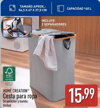 ALDI HOME CREATION Cesta para ropa oferta