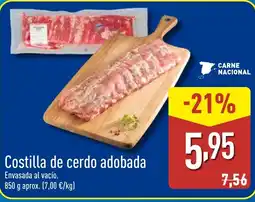 ALDI Costilla de cerdo adobada oferta