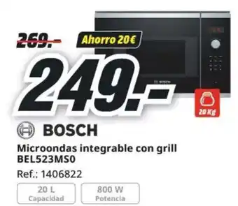 MediaMarkt BOSCH Microondas integrable con grill oferta