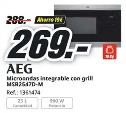 MediaMarkt AEG Microondas integrable con grill MSB2547D-M oferta
