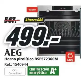 MediaMarkt AEG Horno pirolítico BSE572360M oferta