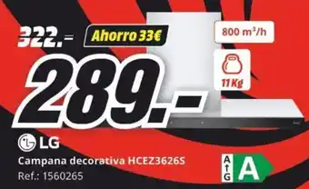 MediaMarkt LG Campana decorativa HCEZ3626S oferta