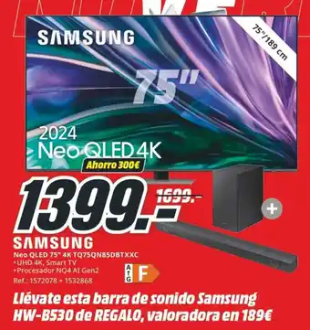 MediaMarkt SAMSUNG Neo qled 75" 4k tq75qn85dbtxxc oferta