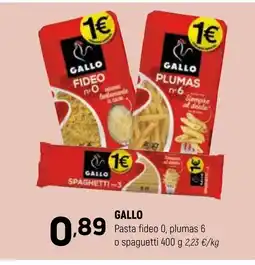Coviran GALLO Pasta fideo 0, plumas 6 oferta