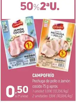 Coviran CAMPOFRÍO Pechuga de pollo o Jamón cocido oferta