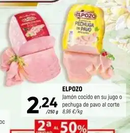 Coviran ELPOZO Jamón cocido en su jugo o pechuga de pavo al corte oferta