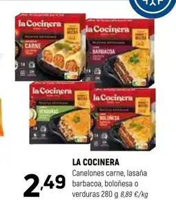 Coviran LA COCINERA Canelones carne, lasaña barbacoa, boloñesa o verduras oferta