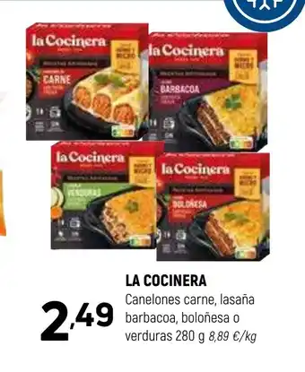 Coviran LA COCINERA Canelones carne, lasaña barbacoa, boloñesa o verduras oferta