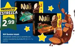 Coviran NUII Bombón helado Almendrado vainilla java o caramelo con nueces macadamia Australia oferta