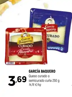 Coviran GARCÍA BAQUERO Queso curado o semicurado cuña oferta