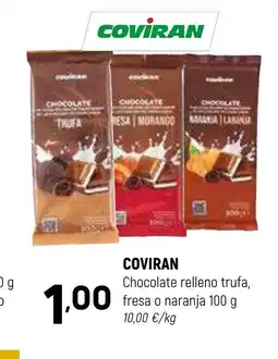 Coviran COVIRAN Chocolate relleno trufa, fresa o naranja oferta