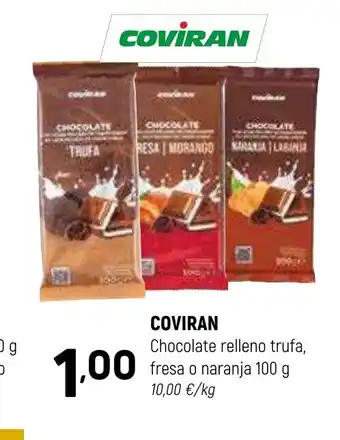 Coviran COVIRAN Chocolate relleno trufa, fresa o naranja oferta