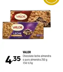 Coviran VALOR Chocolate leche almendra o puro almendra oferta