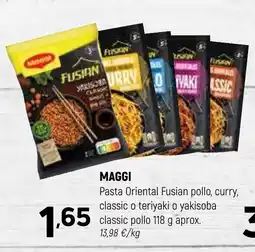 Coviran MAGGI Pasta Oriental Fusian pollo, curry, classic o teriyaki o yakisoba oferta