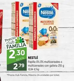 Coviran NESTLE Papilla 0% 0% multicereales o multicereales con galleta oferta