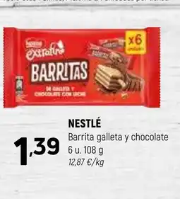 Coviran NESTLÉ Barrita galleta y chocolate 6 u oferta