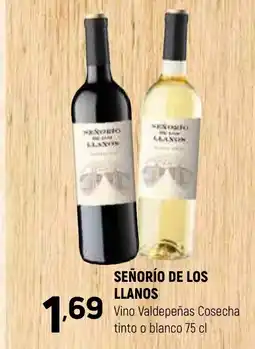 Coviran SEÑORÍO DE LOS LLANOS Vino Valdepeñas Cosecha tinto o blanco oferta