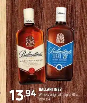 Coviran BALLANTINES Whisky original o light oferta