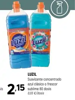 Coviran LUZIL Suavizante concentrado azul clásico o frescor sublime 80 dosis oferta