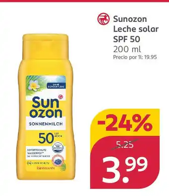 Rossmann SUNOZON Leche solar Aloe vera oferta