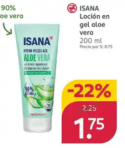 Rossmann ISANA Loción en gel aloe vera oferta