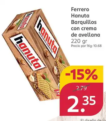 Rossmann Ferrero Hanuta Barquillos con crema de avellana oferta