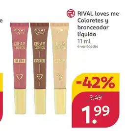 Rossmann RIVAL loves me Coloretes y bronceador liquido oferta