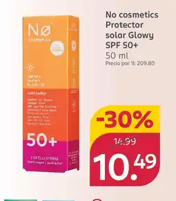 Rossmann No cosmetics Protector solar Glowy SPF 50+ oferta