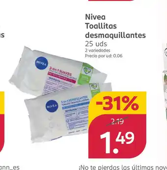 Rossmann NIVEA Toallitas desmaquillantes oferta