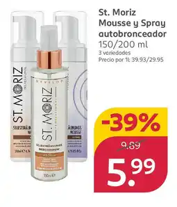 Rossmann ST MORIZ Mousse y Spray autobronceador oferta