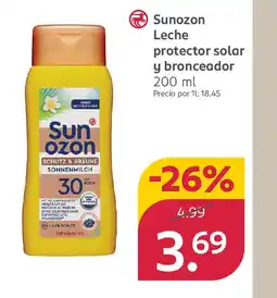 Rossmann SUNOZON Leche protector solar y bronceador oferta