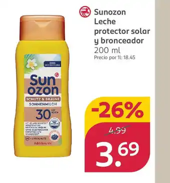 Rossmann SUNOZON Leche protector solar y bronceador oferta
