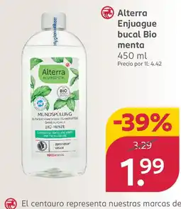Rossmann ALTERRA Enjuague bucal Bio Menta oferta