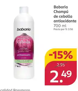 Rossmann BABARIA Champú de cebolla antioxidante oferta