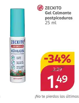 Rossmann ZECKITO Gel Calmante postpicaduras oferta