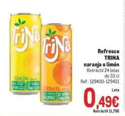 Makro TRINA Refresco naranja o limón oferta
