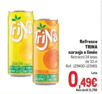 Makro TRINA Refresco naranja o limón oferta