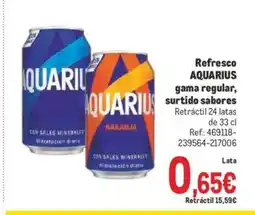 Makro AQUARIUS Refresco gama regular surtido sabores oferta