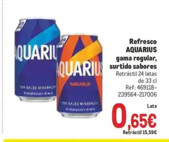 Makro AQUARIUS Refresco gama regular surtido sabores oferta