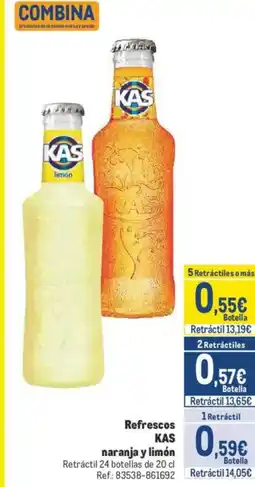 Makro KAS Refrescos naranja y limón oferta