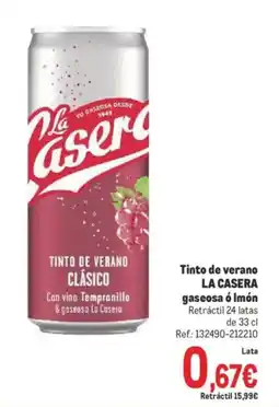 Makro LA CASERA Tinto de verano gaseosa o limon oferta