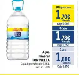 Makro FONTVELLAAgua mineral oferta