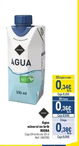 Makro RIOBA Agua mineral en brik oferta