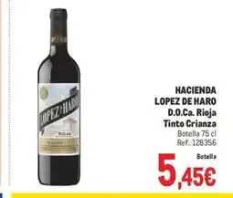 Makro HACIENDA LOPEZ DE HARO D.O.Ca. Rioja Tinto Crianza oferta