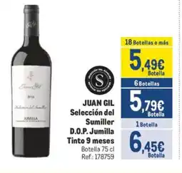 Makro JUAN GIL Selección del Sumiller D.O.P. Jumilla Tinto 9 meses oferta