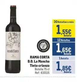 Makro RAMA CORTA D.O. La Mancha Tinto crianza Botella oferta