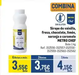 Makro METRO CHEF Sirope de vainilla, fresa, chocolate, limón, oferta